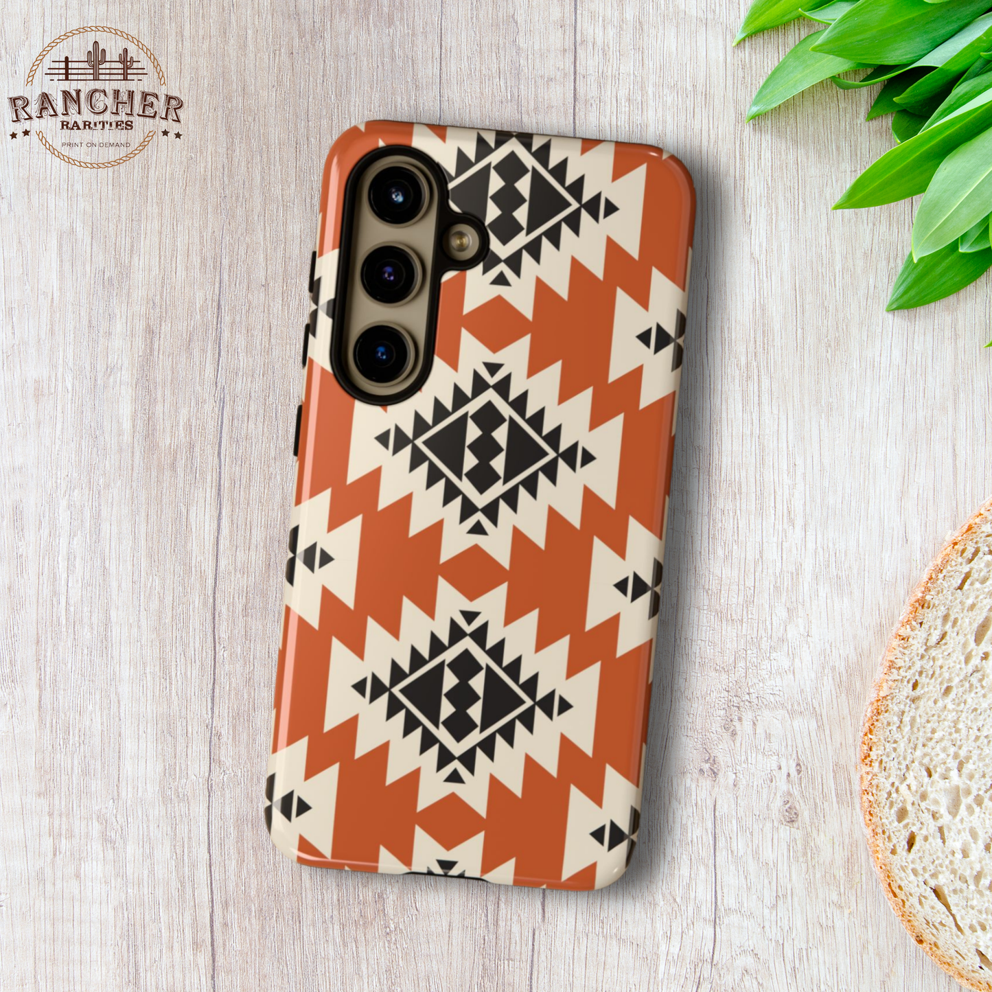 Western Phone Case | Native Orange Patterns Cover for iPhone, Samsung Galaxy & Google Pixel