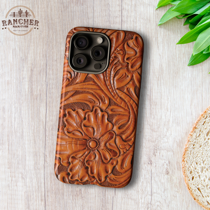 Western Phone Case | Wooden Flower Cover for iPhone, Samsung Galaxy & Google Pixel