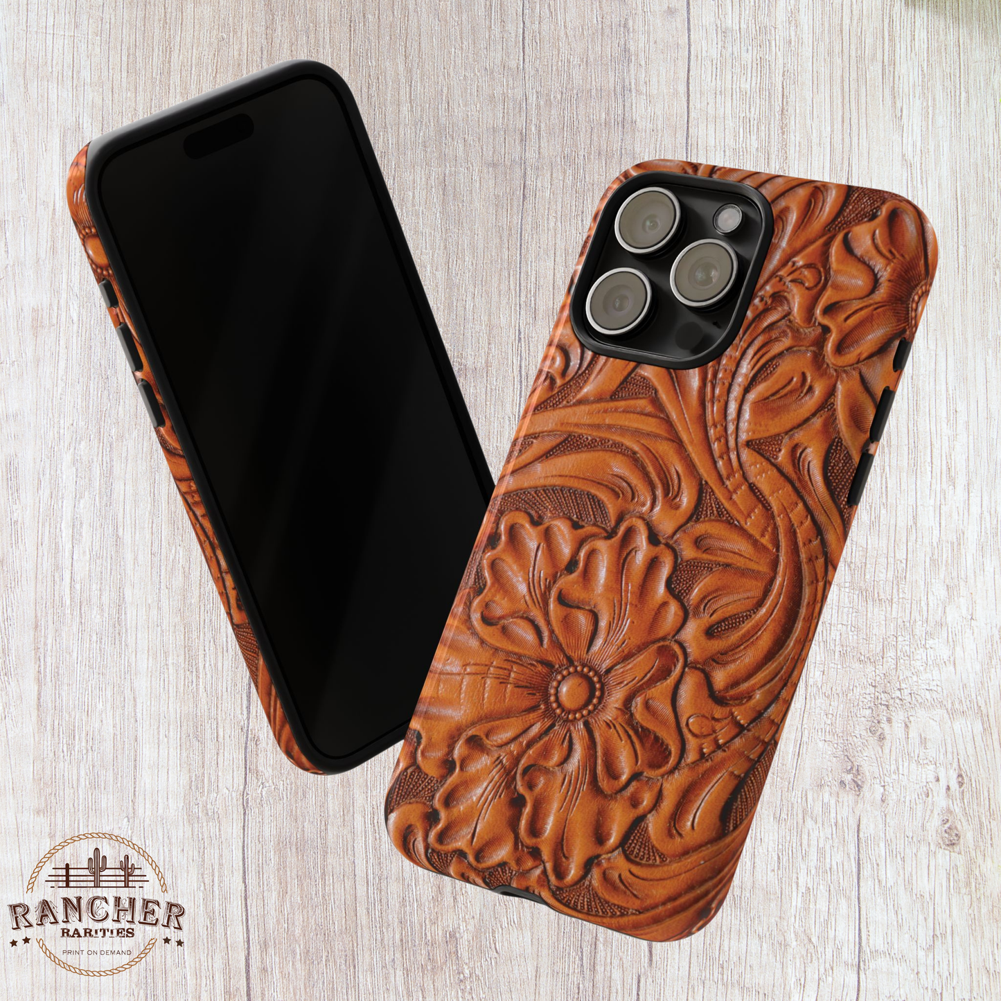 Western Phone Case | Wooden Flower Cover for iPhone, Samsung Galaxy & Google Pixel