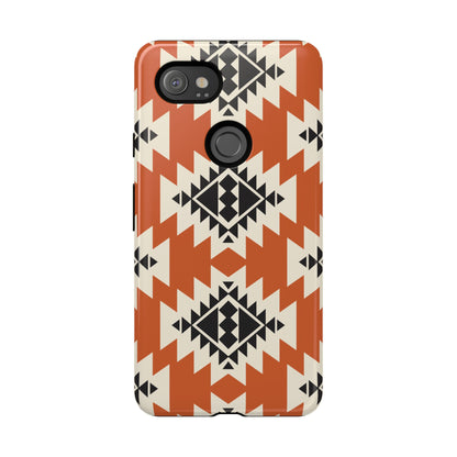 Western Phone Case | Native Orange Patterns Cover for iPhone, Samsung Galaxy & Google Pixel