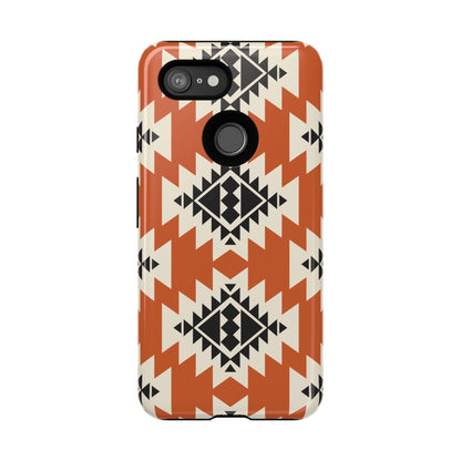 Western Phone Case | Native Orange Patterns Cover for iPhone, Samsung Galaxy & Google Pixel