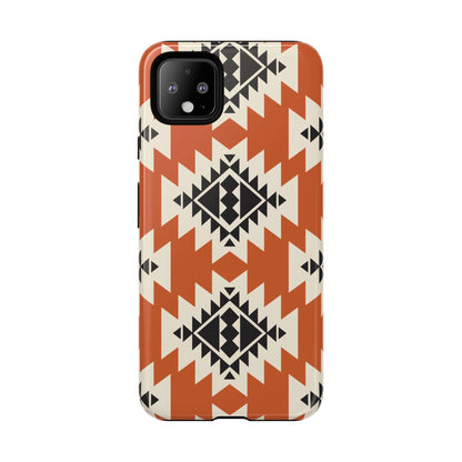 Western Phone Case | Native Orange Patterns Cover for iPhone, Samsung Galaxy & Google Pixel