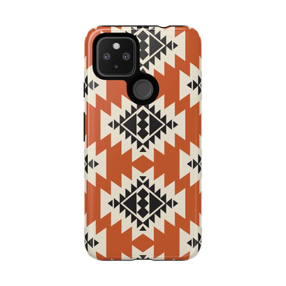 Western Phone Case | Native Orange Patterns Cover for iPhone, Samsung Galaxy & Google Pixel