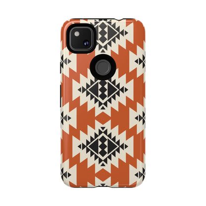 Western Phone Case | Native Orange Patterns Cover for iPhone, Samsung Galaxy & Google Pixel