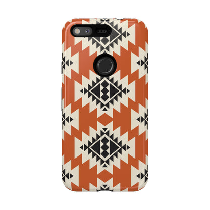 Western Phone Case | Native Orange Patterns Cover for iPhone, Samsung Galaxy & Google Pixel