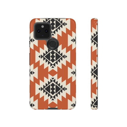 Western Phone Case | Native Orange Patterns Cover for iPhone, Samsung Galaxy & Google Pixel