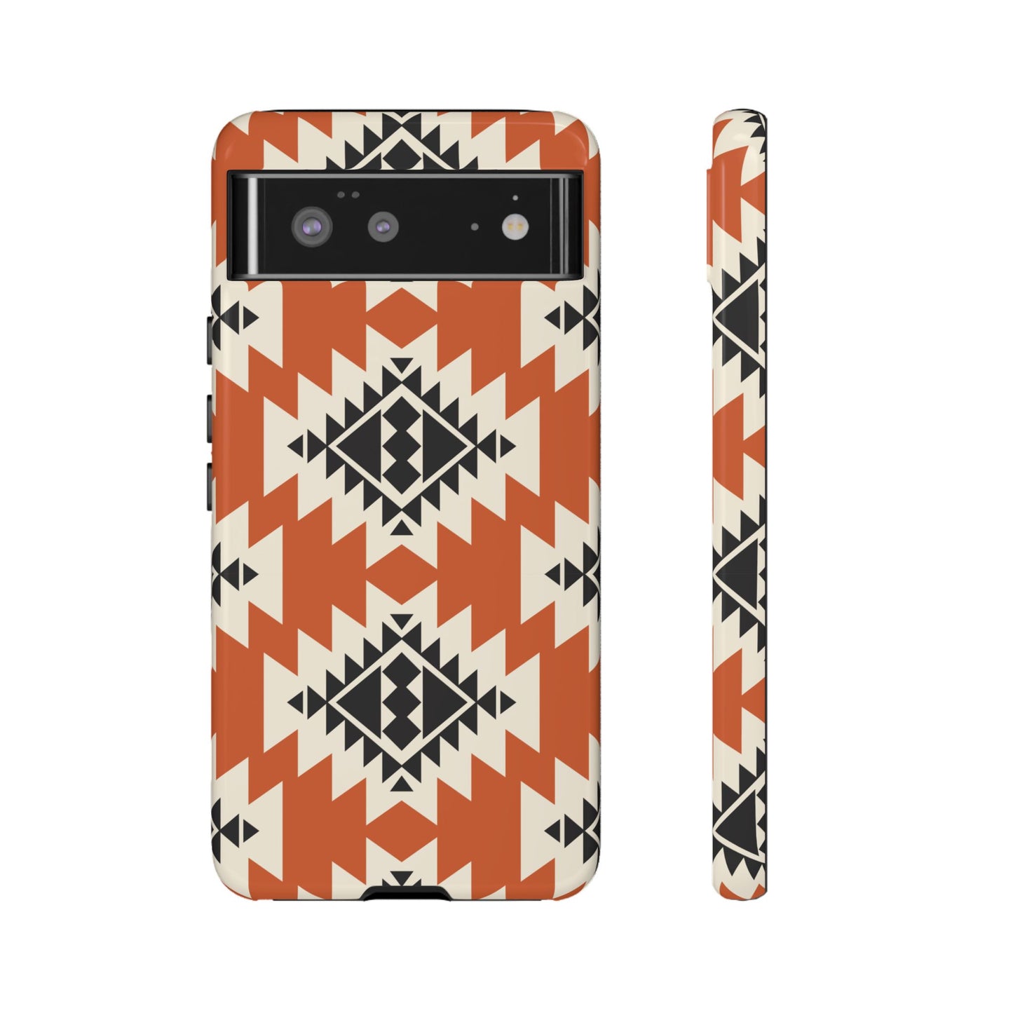 Western Phone Case | Native Orange Patterns Cover for iPhone, Samsung Galaxy & Google Pixel