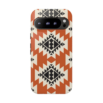 Western Phone Case | Native Orange Patterns Cover for iPhone, Samsung Galaxy & Google Pixel