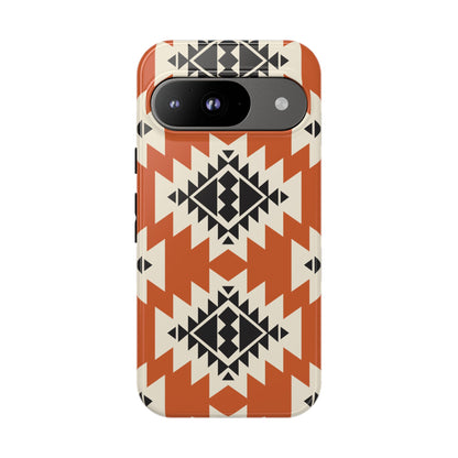 Western Phone Case | Native Orange Patterns Cover for iPhone, Samsung Galaxy & Google Pixel