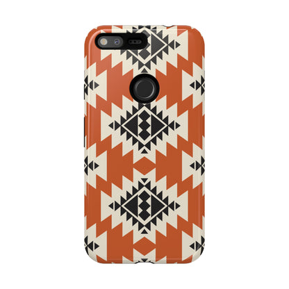 Western Phone Case | Native Orange Patterns Cover for iPhone, Samsung Galaxy & Google Pixel