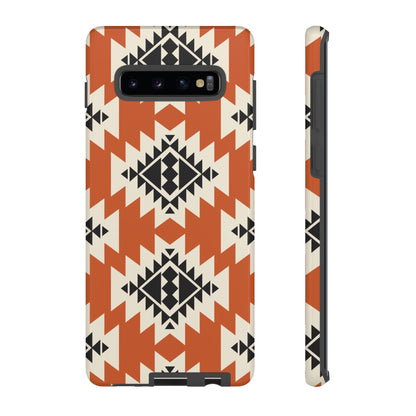 Western Phone Case | Native Orange Patterns Cover for iPhone, Samsung Galaxy & Google Pixel