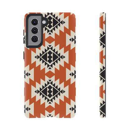 Western Phone Case | Native Orange Patterns Cover for iPhone, Samsung Galaxy & Google Pixel