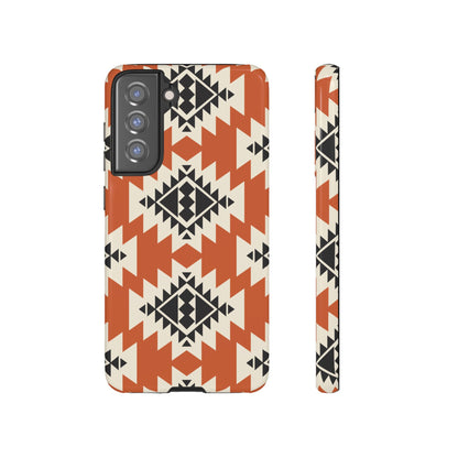 Western Phone Case | Native Orange Patterns Cover for iPhone, Samsung Galaxy & Google Pixel