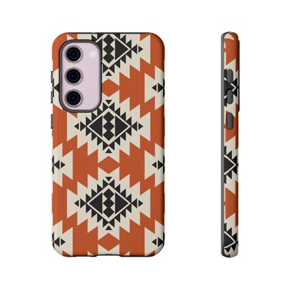 Western Phone Case | Native Orange Patterns Cover for iPhone, Samsung Galaxy & Google Pixel