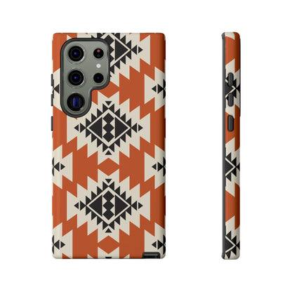 Western Phone Case | Native Orange Patterns Cover for iPhone, Samsung Galaxy & Google Pixel