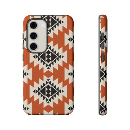 Western Phone Case | Native Orange Patterns Cover for iPhone, Samsung Galaxy & Google Pixel