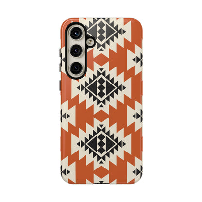 Western Phone Case | Native Orange Patterns Cover for iPhone, Samsung Galaxy & Google Pixel