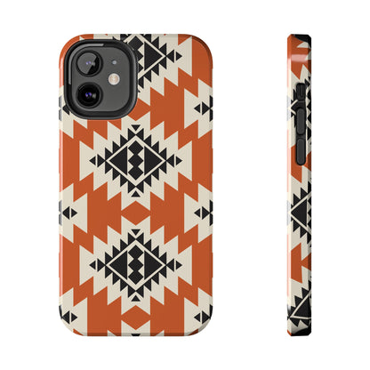 Western Phone Case | Native Orange Patterns Cover for iPhone, Samsung Galaxy & Google Pixel