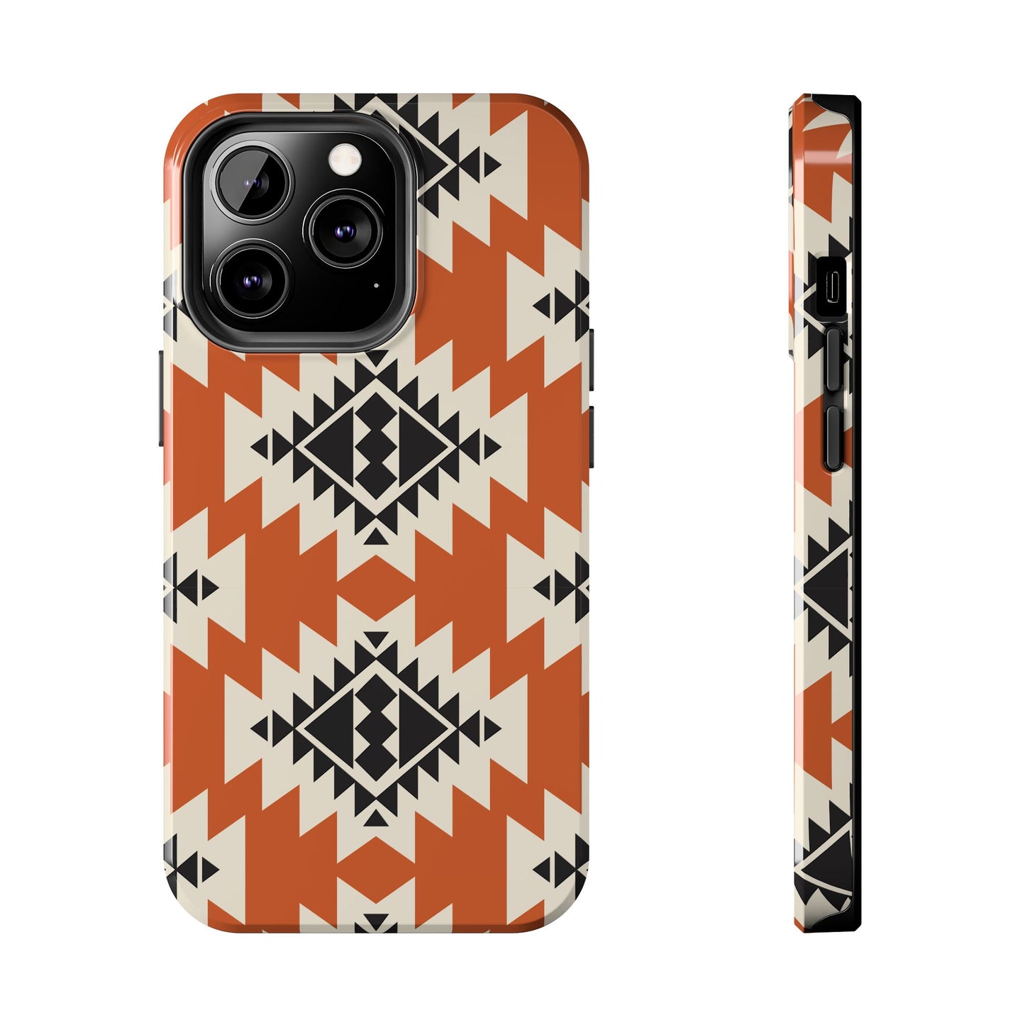 Western Phone Case | Native Orange Patterns Cover for iPhone, Samsung Galaxy & Google Pixel