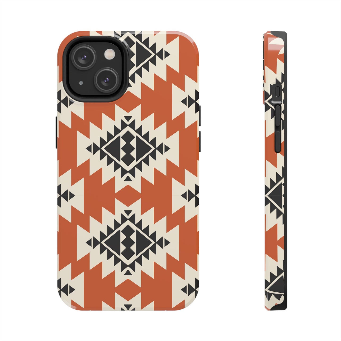 Western Phone Case | Native Orange Patterns Cover for iPhone, Samsung Galaxy & Google Pixel