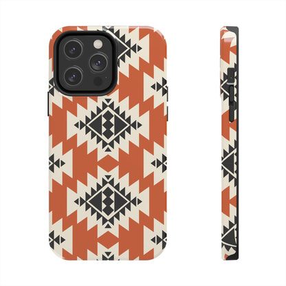 Western Phone Case | Native Orange Patterns Cover for iPhone, Samsung Galaxy & Google Pixel