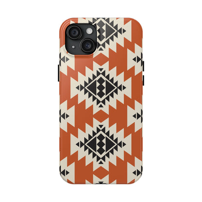 Western Phone Case | Native Orange Patterns Cover for iPhone, Samsung Galaxy & Google Pixel