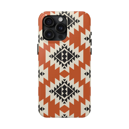 Western Phone Case | Native Orange Patterns Cover for iPhone, Samsung Galaxy & Google Pixel