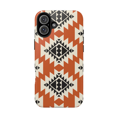 Western Phone Case | Native Orange Patterns Cover for iPhone, Samsung Galaxy & Google Pixel