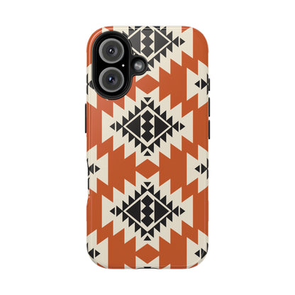 Western Phone Case | Native Orange Patterns Cover for iPhone, Samsung Galaxy & Google Pixel