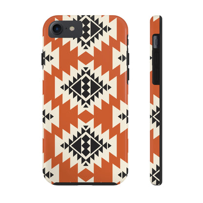 Western Phone Case | Native Orange Patterns Cover for iPhone, Samsung Galaxy & Google Pixel