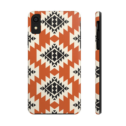 Western Phone Case | Native Orange Patterns Cover for iPhone, Samsung Galaxy & Google Pixel